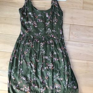 Bershka green floral dress